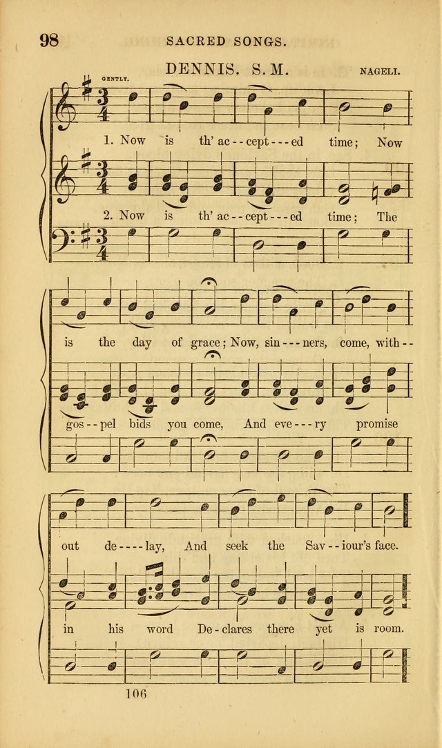 Sacred Songs for Family and Social Worship: comprising the most approved spiritual hymns with chaste and popular tunes ( New ed. rev. and enl.) page 106