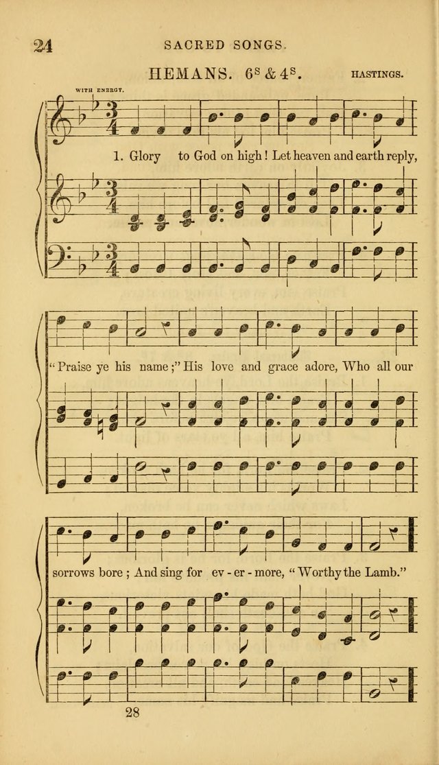 Sacred Songs for Family and Social Worship: comprising the most approved spiritual hymns with chaste and popular tunes ( New ed. rev. and enl.) page 28