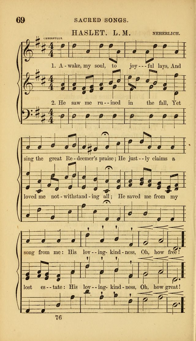 Sacred Songs for Family and Social Worship: comprising the most approved spiritual hymns with chaste and popular tunes ( New ed. rev. and enl.) page 76