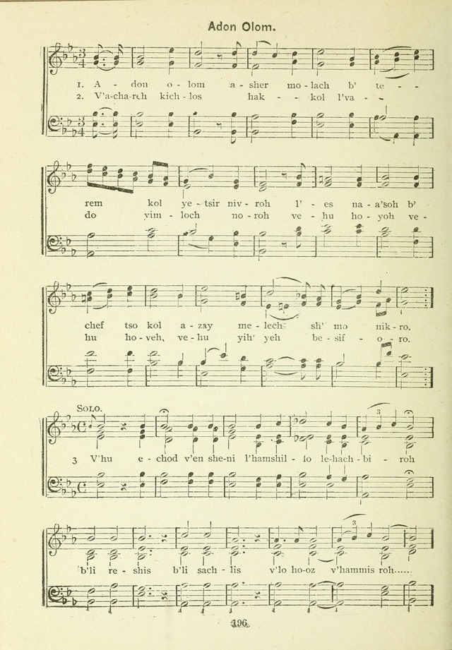 The Sabbath School Hymnal, a collection of songs, services and responses for Jewish Sabbath schools, and homes 4th rev. ed. page 197