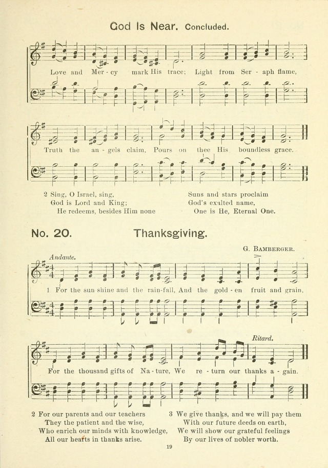 The Sabbath School Hymnal, a collection of songs, services and responses for Jewish Sabbath schools, and homes 4th rev. ed. page 20