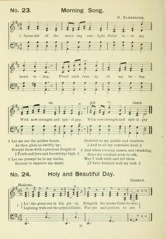 The Sabbath School Hymnal, a collection of songs, services and responses for Jewish Sabbath schools, and homes 4th rev. ed. page 23