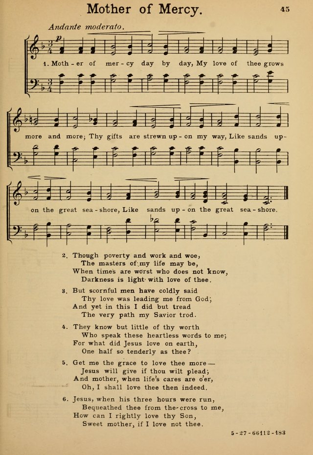 Sunday School Hymn Book page 45