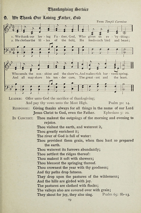 Services and Songs: for use in the Junior Department of the Church School page 19