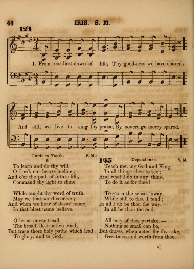 The Sabbath School Lute: a selection of hymns and appropriate melodies, adapted to the wants of Sabbath schools, families and social meetings page 44