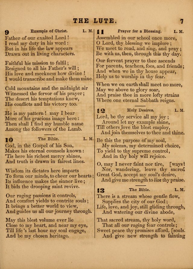 The Sabbath School Lute: a selection of hymns and appropriate melodies, adapted to the wants of Sabbath schools, families and social meetings page 7