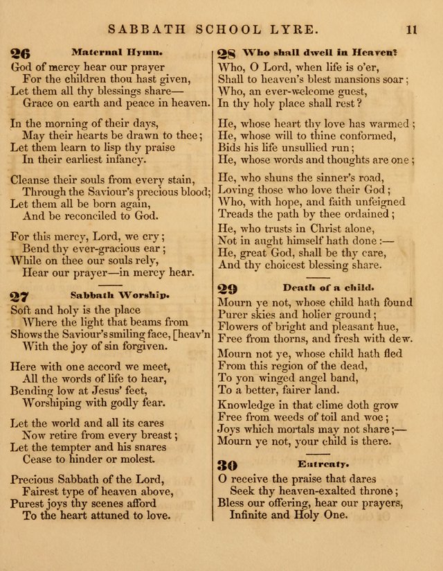 The Sabbath School Lyre: a collection of hymns and music, original and selected, for general use in sabbath schools page 11