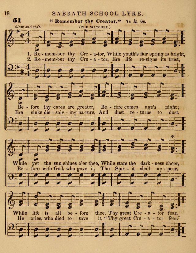 The Sabbath School Lyre: a collection of hymns and music, original and selected, for general use in sabbath schools page 18
