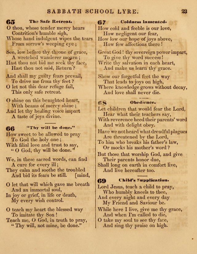 The Sabbath School Lyre: a collection of hymns and music, original and selected, for general use in sabbath schools page 23