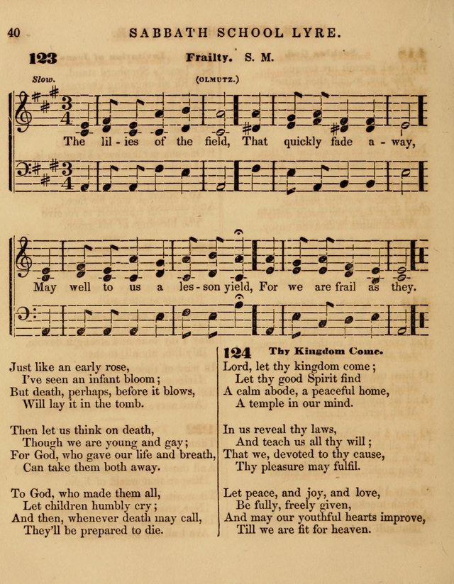 The Sabbath School Lyre: a collection of hymns and music, original and selected, for general use in sabbath schools page 40