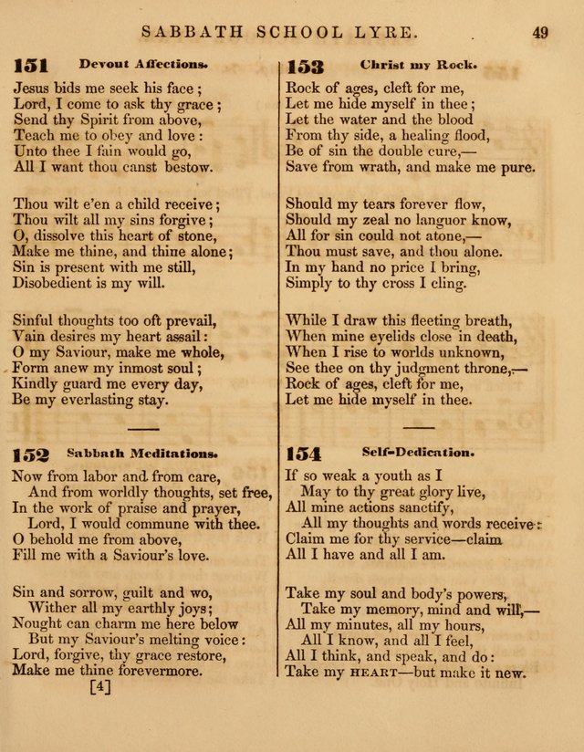 The Sabbath School Lyre: a collection of hymns and music, original and selected, for general use in sabbath schools page 49