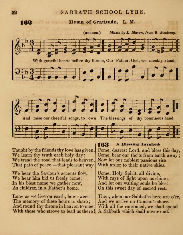 The Sabbath School Lyre: a collection of hymns and music, original and selected, for general use in sabbath schools page 52