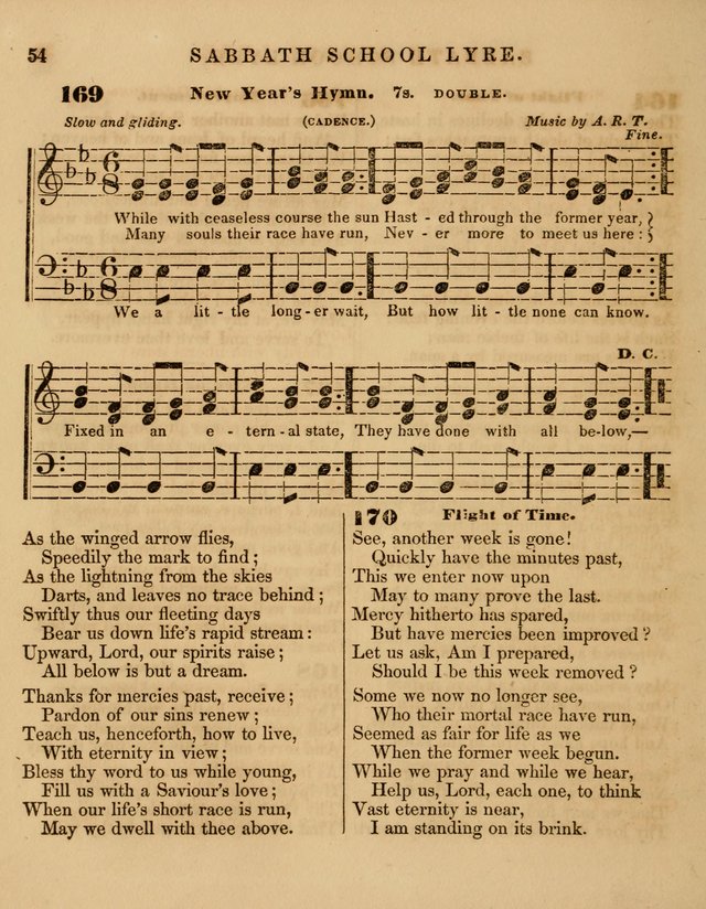 The Sabbath School Lyre: a collection of hymns and music, original and selected, for general use in sabbath schools page 54