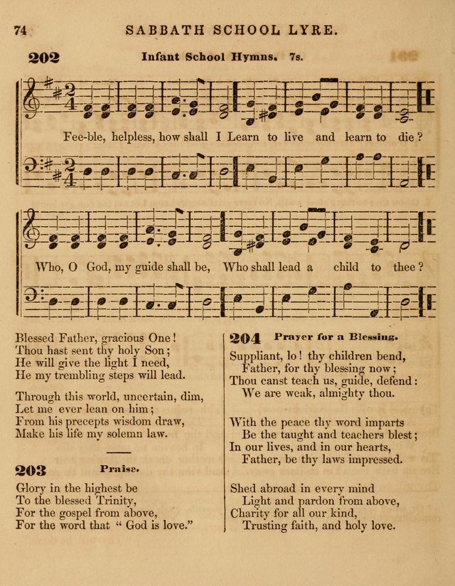 The Sabbath School Lyre: a collection of hymns and music, original and selected, for general use in sabbath schools page 74