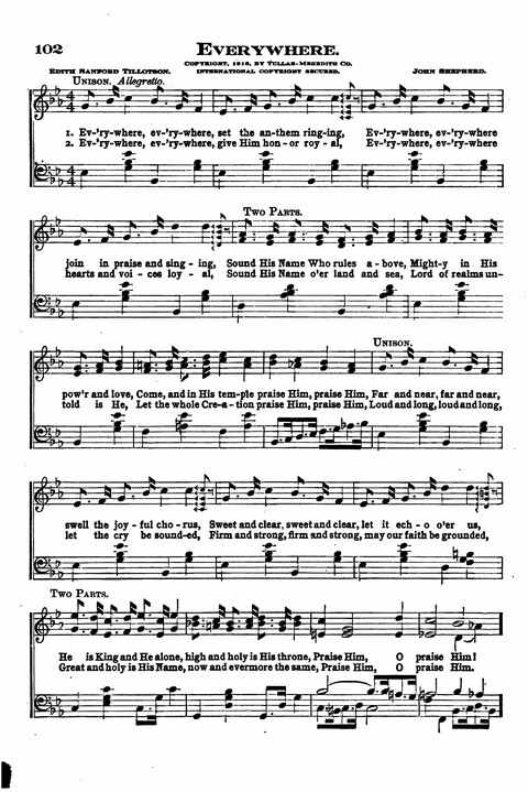 Sunday School Melodies: a Collection of new and Standard Hymns for the Sunday School page 102