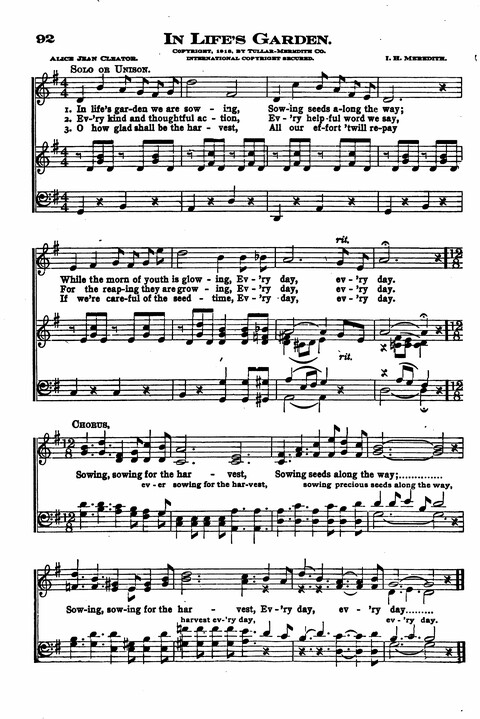 Sunday School Melodies: a Collection of new and Standard Hymns for the Sunday School page 92