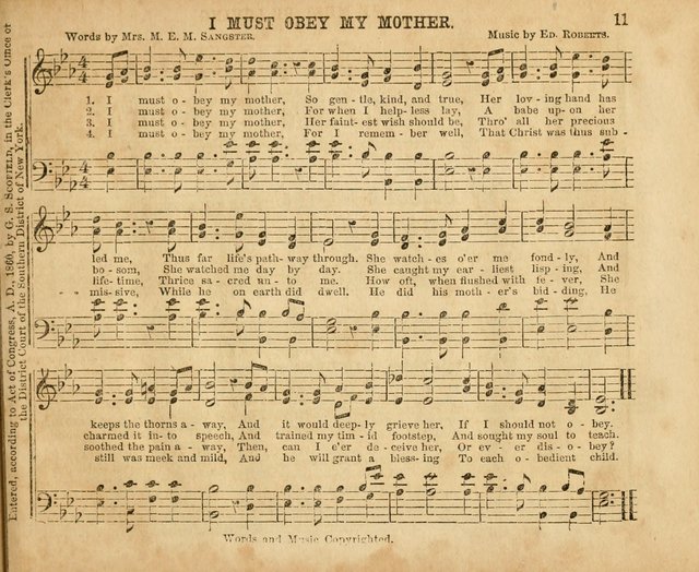 The Sabbath School Pearl or the Sunday school Army singing Book: A New Collection of choice hymns and tunes for Sunday Schools, Anniversaries, Missionary Meetings, Infant Class Exercises, &c. page 11