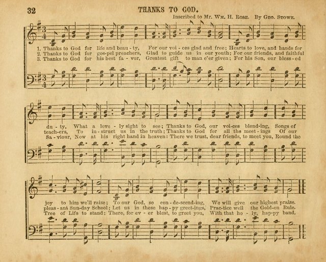 The Sabbath School Pearl or the Sunday school Army singing Book: A New Collection of choice hymns and tunes for Sunday Schools, Anniversaries, Missionary Meetings, Infant Class Exercises, &c. page 32