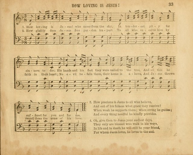 The Sabbath School Pearl or the Sunday school Army singing Book: A New Collection of choice hymns and tunes for Sunday Schools, Anniversaries, Missionary Meetings, Infant Class Exercises, &c. page 33