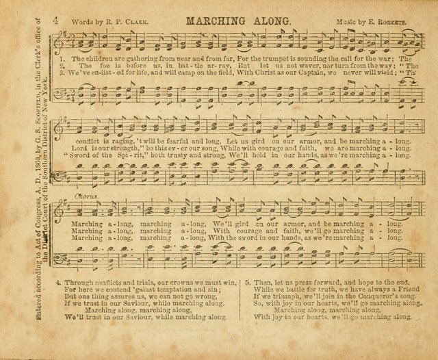 The Sabbath School Pearl or the Sunday school Army singing Book: A New Collection of choice hymns and tunes for Sunday Schools, Anniversaries, Missionary Meetings, Infant Class Exercises, &c. page 4