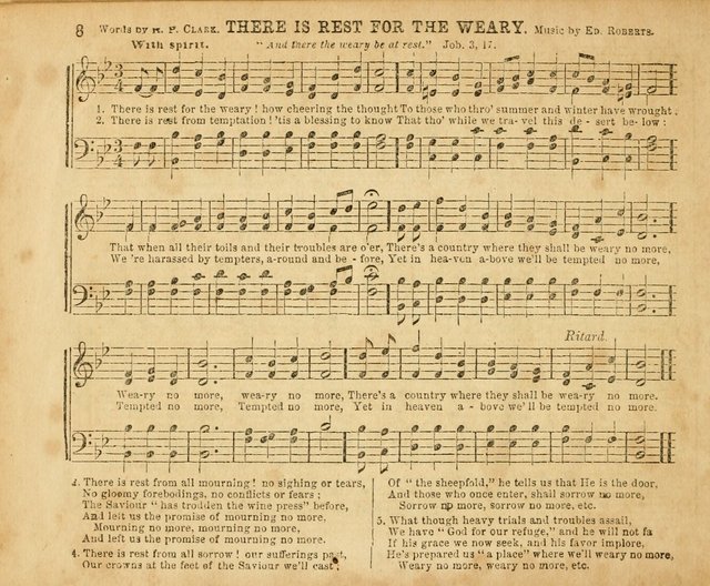 The Sabbath School Pearl or the Sunday school Army singing Book: A New Collection of choice hymns and tunes for Sunday Schools, Anniversaries, Missionary Meetings, Infant Class Exercises, &c. page 8