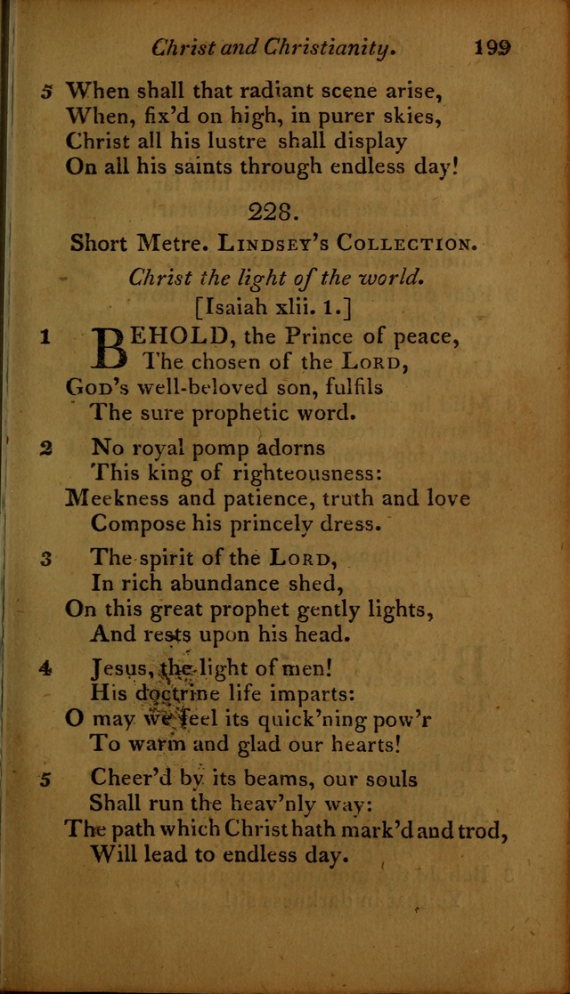 A Selection of Sacred Poetry: consisting of psalms and hymns, from Watts, Doddridge, Merrick, Scott, Cowper, Barbauld, Steele ...compiled for  the use of the Unitarian Church in Philadelphia page 199