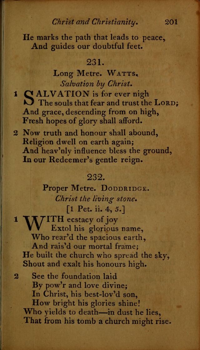 A Selection of Sacred Poetry: consisting of psalms and hymns, from Watts, Doddridge, Merrick, Scott, Cowper, Barbauld, Steele ...compiled for  the use of the Unitarian Church in Philadelphia page 201