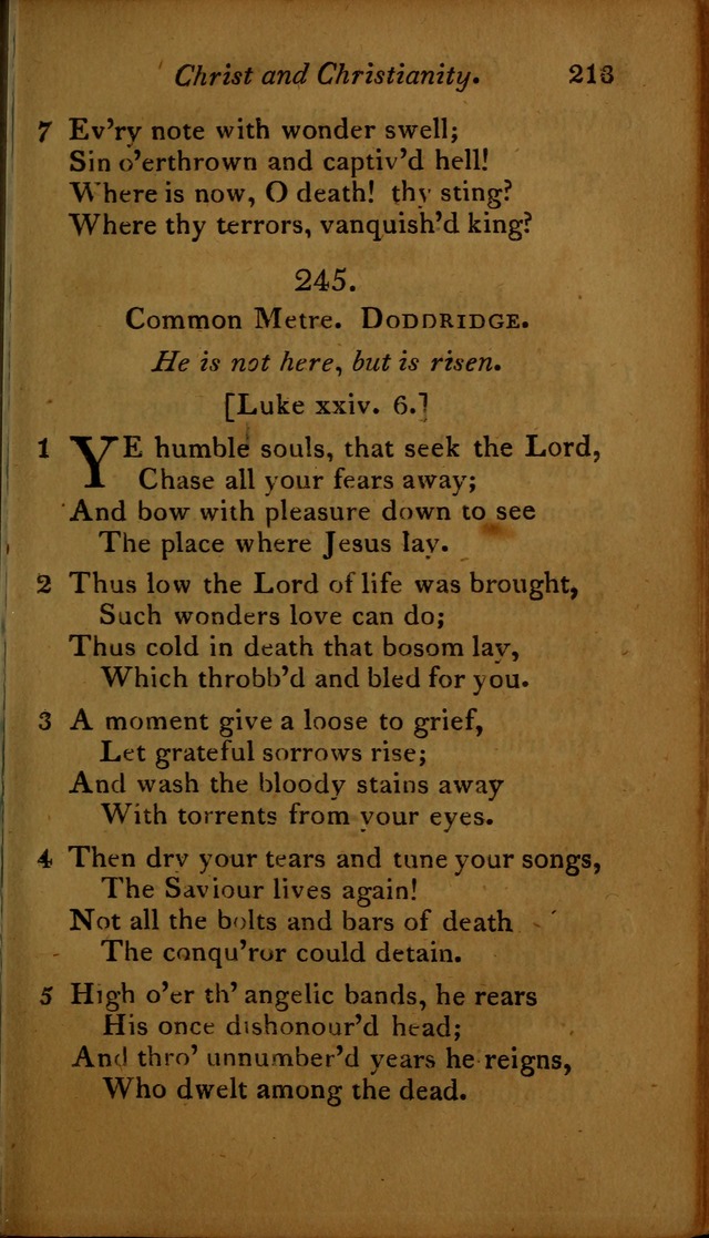 A Selection of Sacred Poetry: consisting of psalms and hymns, from Watts, Doddridge, Merrick, Scott, Cowper, Barbauld, Steele ...compiled for  the use of the Unitarian Church in Philadelphia page 213