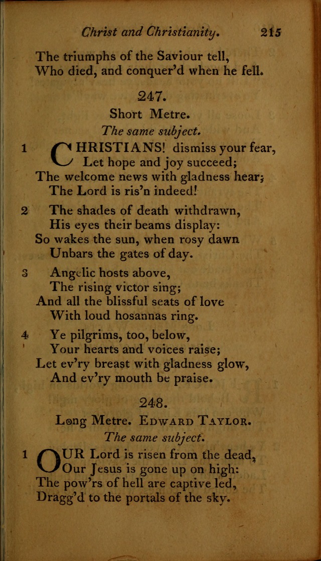 A Selection of Sacred Poetry: consisting of psalms and hymns, from Watts, Doddridge, Merrick, Scott, Cowper, Barbauld, Steele ...compiled for  the use of the Unitarian Church in Philadelphia page 215
