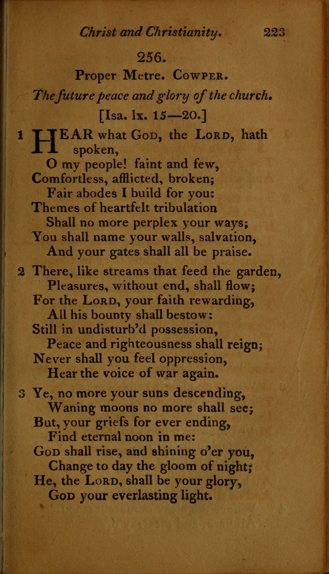 A Selection of Sacred Poetry: consisting of psalms and hymns, from Watts, Doddridge, Merrick, Scott, Cowper, Barbauld, Steele ...compiled for  the use of the Unitarian Church in Philadelphia page 223