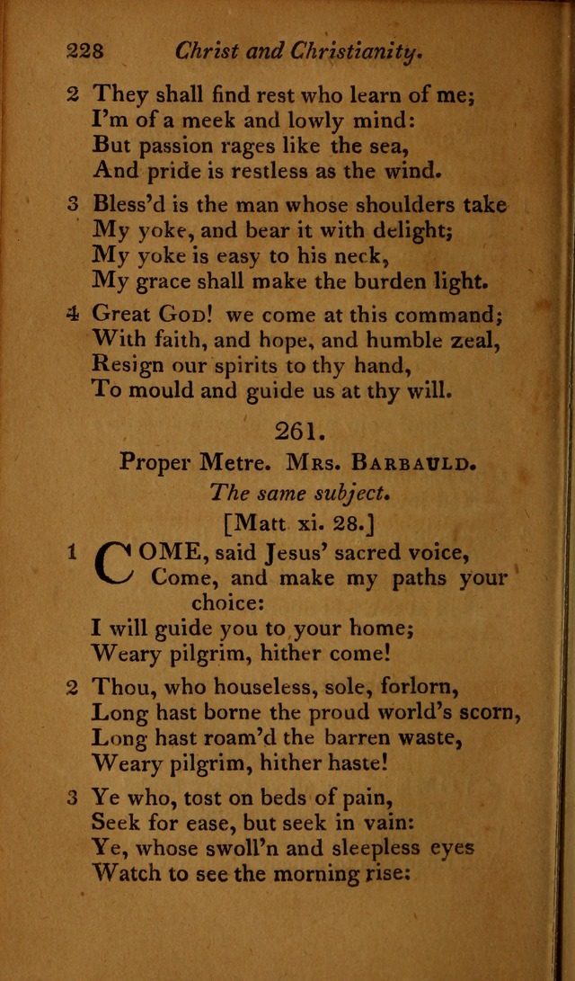 A Selection of Sacred Poetry: consisting of psalms and hymns, from Watts, Doddridge, Merrick, Scott, Cowper, Barbauld, Steele ...compiled for  the use of the Unitarian Church in Philadelphia page 228
