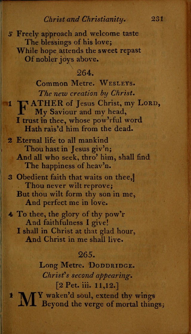 A Selection of Sacred Poetry: consisting of psalms and hymns, from Watts, Doddridge, Merrick, Scott, Cowper, Barbauld, Steele ...compiled for  the use of the Unitarian Church in Philadelphia page 231