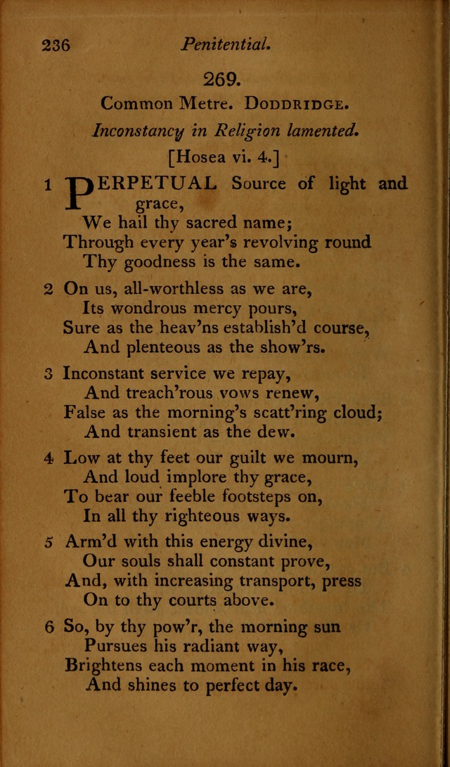 A Selection of Sacred Poetry: consisting of psalms and hymns, from Watts, Doddridge, Merrick, Scott, Cowper, Barbauld, Steele ...compiled for  the use of the Unitarian Church in Philadelphia page 236