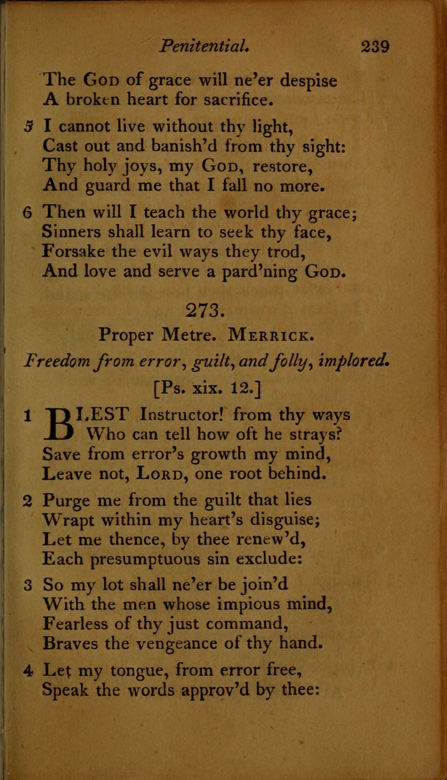A Selection of Sacred Poetry: consisting of psalms and hymns, from Watts, Doddridge, Merrick, Scott, Cowper, Barbauld, Steele ...compiled for  the use of the Unitarian Church in Philadelphia page 239
