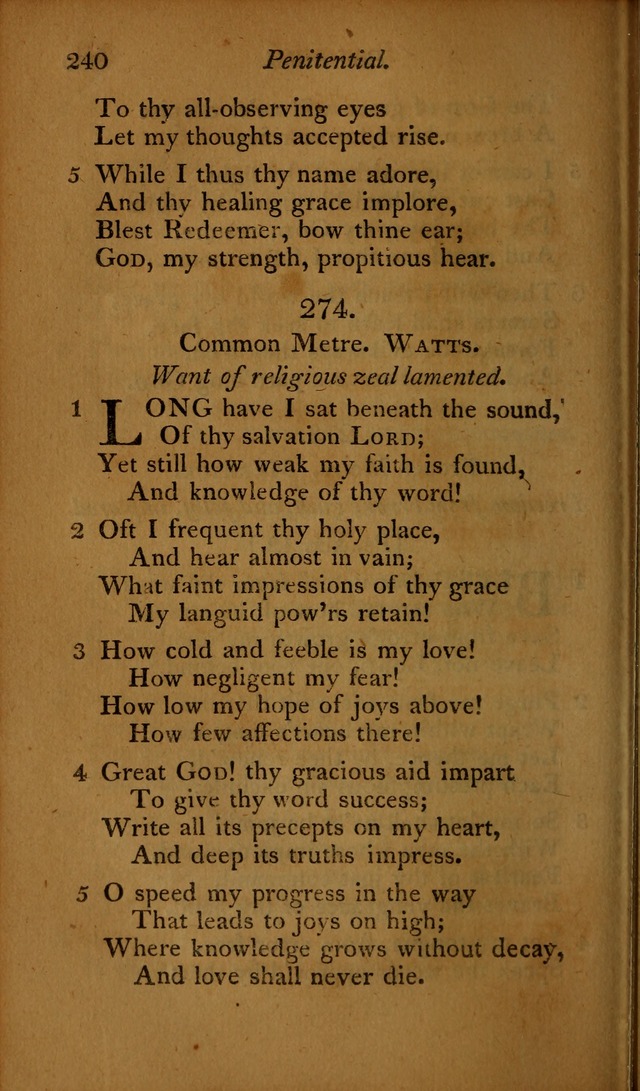 A Selection of Sacred Poetry: consisting of psalms and hymns, from Watts, Doddridge, Merrick, Scott, Cowper, Barbauld, Steele ...compiled for  the use of the Unitarian Church in Philadelphia page 240