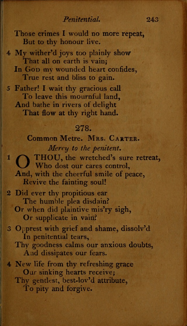 A Selection of Sacred Poetry: consisting of psalms and hymns, from Watts, Doddridge, Merrick, Scott, Cowper, Barbauld, Steele ...compiled for  the use of the Unitarian Church in Philadelphia page 243