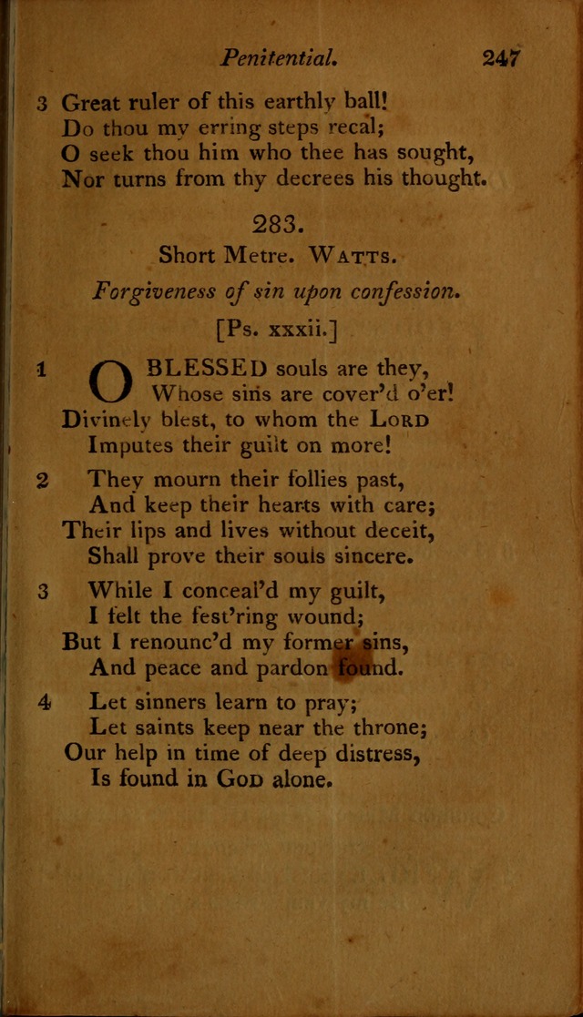 A Selection of Sacred Poetry: consisting of psalms and hymns, from Watts, Doddridge, Merrick, Scott, Cowper, Barbauld, Steele ...compiled for  the use of the Unitarian Church in Philadelphia page 247