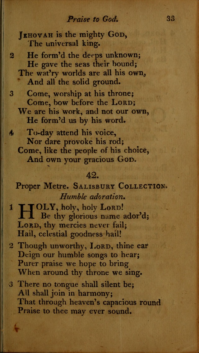 A Selection of Sacred Poetry: consisting of psalms and hymns, from Watts, Doddridge, Merrick, Scott, Cowper, Barbauld, Steele ...compiled for  the use of the Unitarian Church in Philadelphia page 33