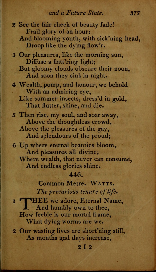 A Selection of Sacred Poetry: consisting of psalms and hymns, from Watts, Doddridge, Merrick, Scott, Cowper, Barbauld, Steele ...compiled for  the use of the Unitarian Church in Philadelphia page 377