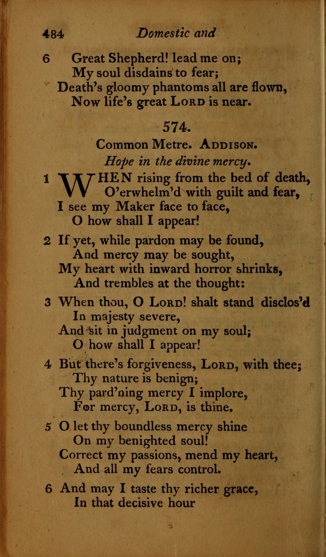 A Selection of Sacred Poetry: consisting of psalms and hymns, from Watts, Doddridge, Merrick, Scott, Cowper, Barbauld, Steele ...compiled for  the use of the Unitarian Church in Philadelphia page 484