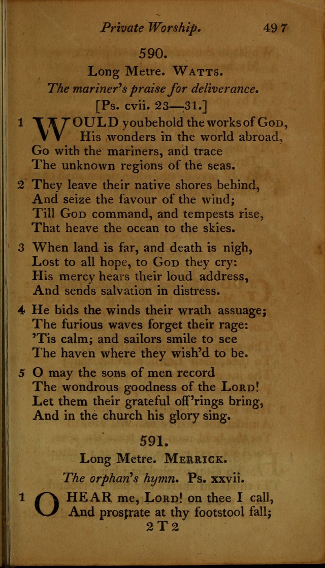 A Selection of Sacred Poetry: consisting of psalms and hymns, from Watts, Doddridge, Merrick, Scott, Cowper, Barbauld, Steele ...compiled for  the use of the Unitarian Church in Philadelphia page 497