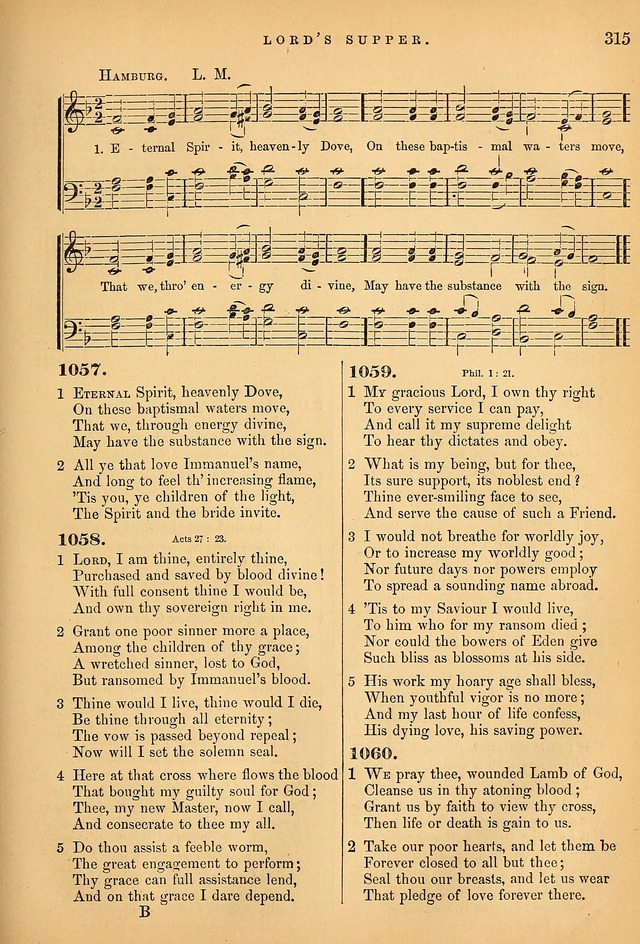 Songs for the Sanctuary; or Psalms and Hymns for Christian Worship (Baptist Ed.) page 316