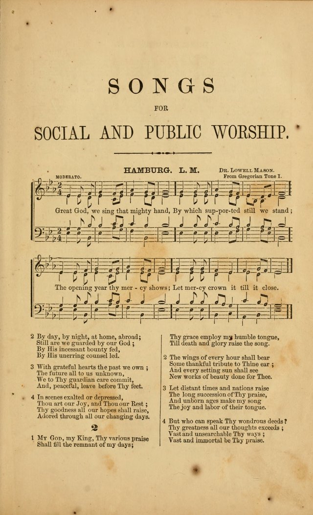 Songs for Social and Public Worship page 1