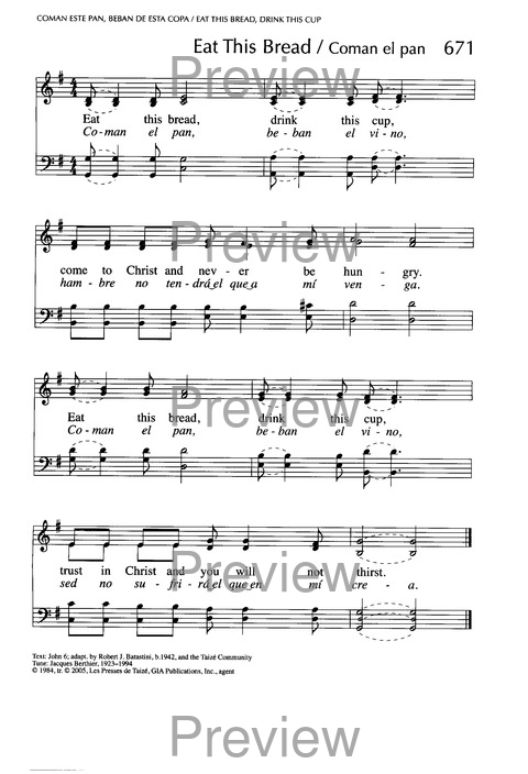 Santo, Santo, Santo: cantos para el pueblo de Dios = Holy, Holy, Holy: songs for the people of God page 1015