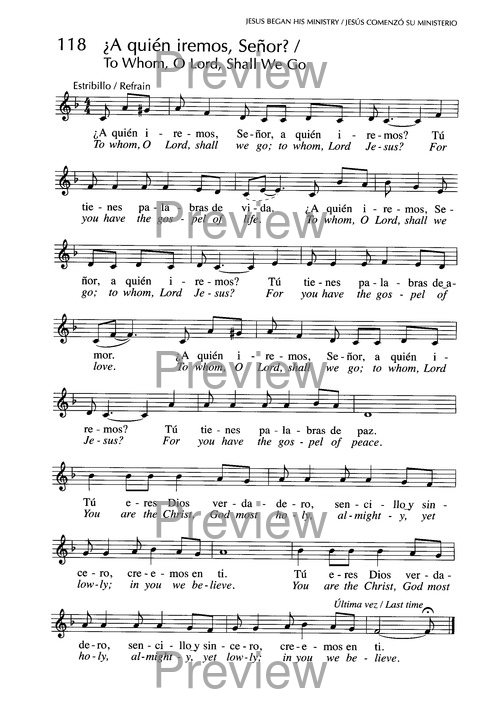 Santo, Santo, Santo: cantos para el pueblo de Dios = Holy, Holy, Holy: songs for the people of God page 185