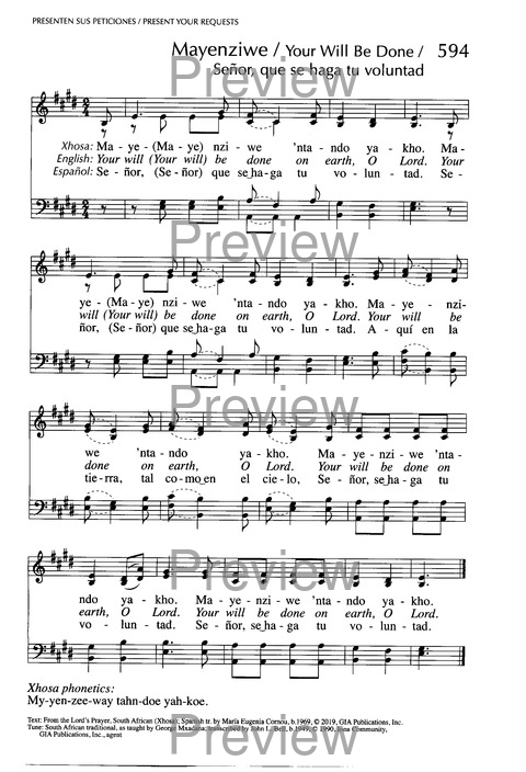 Santo, Santo, Santo: cantos para el pueblo de Dios = Holy, Holy, Holy: songs for the people of God page 906
