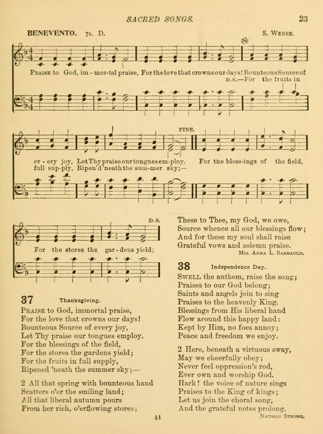Sacred Songs for School Use page 26