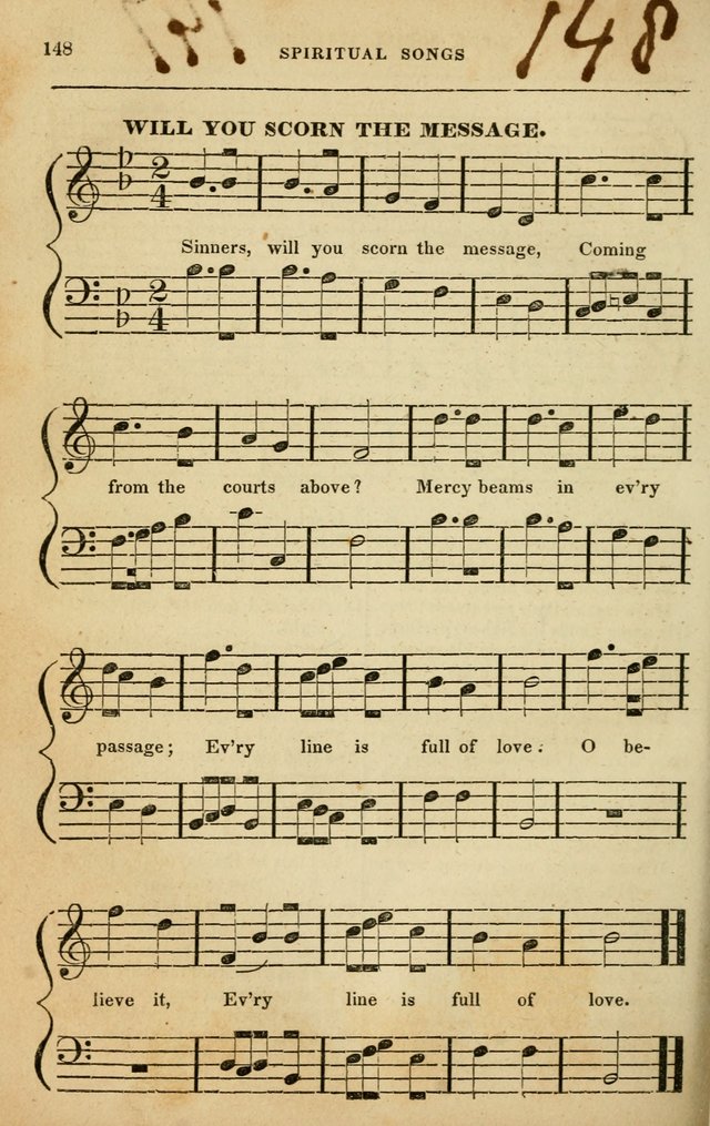 Spiritual Songs for Social Worship: adapted to the use of families and private circles in seasons of rivival, to missionary meetings, to the monthly concert, and to other occasions of special interest page 148
