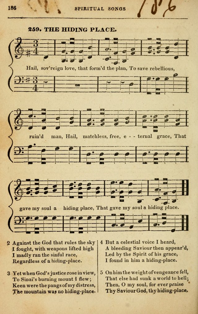Spiritual Songs for Social Worship: adapted to the use of families and private circles in seasons of rivival, to missionary meetings, to the monthly concert, and to other occasions of special interest page 186