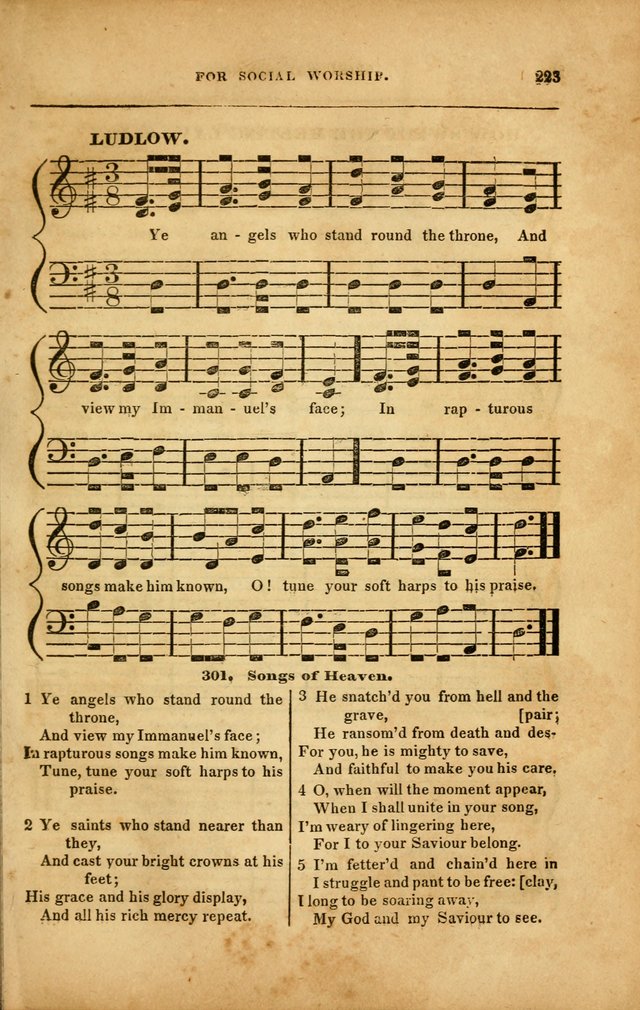 Spiritual Songs for Social Worship: adapted to the use of families and private circles in seasons of revival, to missionary meetings, to the monthly concert, and to other occasions... (3rd ed.) page 223